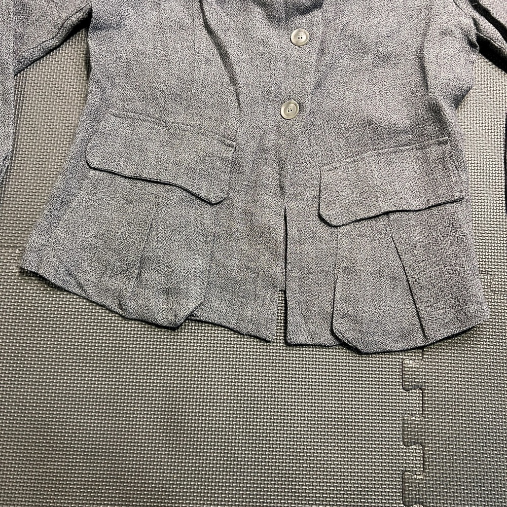 ECHAPPEES BELLES Black White Marbled Linen Blazer Soft Women Sz 3 Paris Chic - Picture 11 of 13